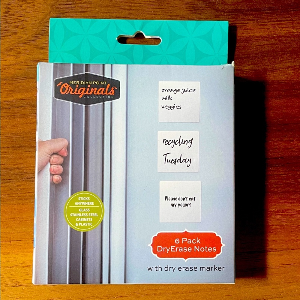 MERIDIAN POINT REUSABLE DRY ERASE POST IT NOTES WITH MARKER (6 PACK)